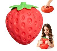 8in Giant Strawberry Squishy, Giant Jumbo Big Cute Realistic Strawberry Stress Ball Soft Strawberry Squishys Slow Rising Stress Ball for Anxiety Stress Party Favors