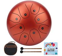 8In Mmbat Steel Tongue Drum C Key Ethereal Sanskrit Handpan With Worry Tone Premium Steel Ti Alloy Construction With Bright Textured Surface For Music Therapy Yoga Meditation (Orange)