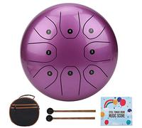 8In Mmbat Steel Tongue Drum C Key Ethereal Sanskrit Handpan With Worry Tone Premium Steel Ti Alloy Construction With Bright Textured Surface For Music Therapy Yoga Meditation (Purple)