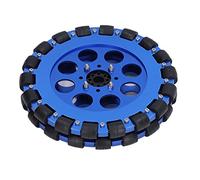 8in Omni Wheel, Omnidirectional Robot Wheel with Aluminium Alloy Hub and Silicone Rollers, Dual Bearings for Smooth Lateral Movement, DIY Robot Toy Component Part ((Two-Wheel Combination Set)