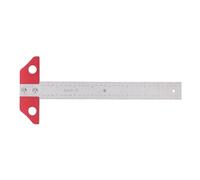 8in T Square Ruler, Metal Woodworking Layout Tool with Dual Metric Imperial Scale, Scriber for Carpenter Cabinet Making and Precision Marking