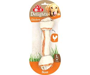 8in1 Delights Chicken Chew Bone L, healthy chew snack for large dogs, 1 piece