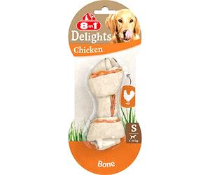 8in1 Delights Chicken Chew Bone S, healthy chew snack for small dogs, 1 piece