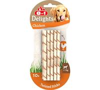 8in1 Delights Twisted Sticks for Small Dogs - Chicken - Multibuy: 2 x 10 Sticks