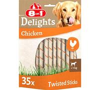 8in1 Delights Chicken Twisted Sticks, healthy chew snack for dogs, 35 pieces