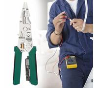 8in1 Foldable Wire Stripper,Multi-Function Electric Wire Stripping Tool,Wire Crimper Stripper with Voltage Detector & Dual Alarms,Professional Electrician's Pliers Cable Stripping Pliers for Cutting