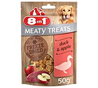 8in1 Meaty Treats, freeze dried snacks for dogs with duck and apple, grain free, no sugar, 50g