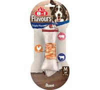 8in1 Triple Flavour Bone M Dog Chew Chicken Fillet Pork & Beef Hide Treat