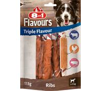 8in1 Triple Flavour Ribs chew sticks for dogs - extra-meaty chew snacks, 113g b