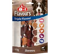 8in1 Triple Flavour Skewers chew sticks for dogs - extra-meaty chew snacks, 113g bag (approx. 6 pieces)