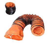8Inch × 16FT PVC Duct Hose Protable HVAC Duct Hosing with Adjustable Rope | Flexible Flame Retardant Hose, D Hook & Steel Support For Utility Blower Ventilation Exhaust Fan(10m(32.8ft),200mm-8")