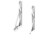 8inch 2pcs Heavy Duty Folding Shelf Brackets Triangle Straight Bracket Wall Mounted Bench Table with Screws for Bench Table Shelf(Silvery 2Pcs)