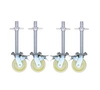 8Inch Adjustable Scaffold Casters with Brake Swivel Wheels for Mobile Base HeavyDuty White Caster Wheel for Easy Maneuverability and Stability