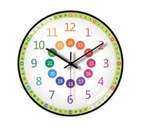 8Inch Cartoon Wall Clock For Kids Early Education Telling Time Teaching Clock With Easy To Read Number Time Management Early Education