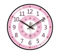 8Inch Cartoon Wall Clock For Kids Early Education Telling Time Teaching Clock With Easy To Read Number Time Management Early Education