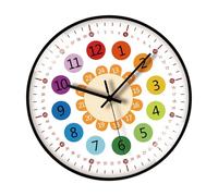 8Inch Cartoon Wall Clock For Kids Early Education Telling Time Teaching With Easy To Read Number Time Management Early Education