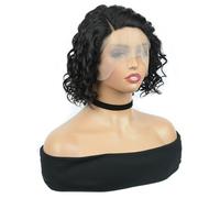 8inch Curly Wave Pixie Cut Short Wigs Human Hair T Part Bob Side Parting Lace Front Wig for Women