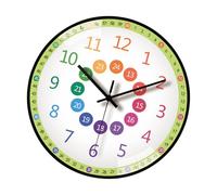 8Inch Kids Wall Clock Time Management Quiet Telling Time Teaching for Early Education Room Decoration Early Education Clock