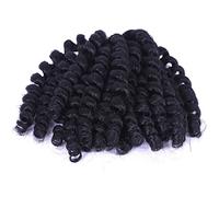 8inch Ombre Jamaican Bounce Jump Wand Curl Twist Crochet Braids Hair Extensions Black Synthetic Braiding Hair Short Afro Kinky Curly African Hair 8inch 20strands/Pack1b