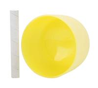 8inch Singing Bowl, Note B Frosted Quartz Crystal Singing Bowl Meditation Musical Instrument Sound Bath for Sound Healing (Yellow
