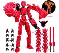 8inch T13 Assembly Completed Action Figure Set,T13 Multi-Jointed Movable There is a 3D Printed Dragon on his Body,for Collectors Desktop Decorations t-13 Movability 3D Printed Toys (Red Hair Red)