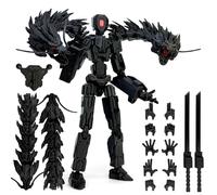 8inch T13 Assembly Completed Action Figure Set,T13 Multi-Jointed Movable There is a 3D Printed Dragon on his Body,for Collectors Desktop Decorations t-13 Movability 3D Printed Toys (Black)