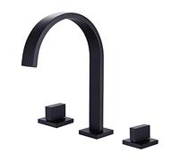 8Inch Widespread Bathroom Faucet Waterfall Sink Mixer 3Hole Brushed Gold Farmhouse Taps DeckMounted Vanity Basin Faucet Modern Bathroom Fixture LWX