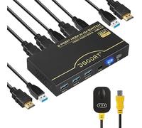 8K 60Hz HDMI KVM Switch 4K 120Hz, 2 Ports USB KVM Switch with USB 3.0 for 2 computers sharing keyboard, mouse and a HD monitor, with 2 USB 3.0 Cable and 2 HDMI 8K Cables