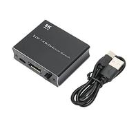 8K Displayport 1.4 2 Way Switch, 1 in 2 Out or 2 in 1 Out High Resolution Plug and Play Bidirectional Switch Black