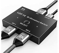 8K displayport DP 1.4 splitter switch 8K@30Hz 4K@120Hz, Bidirectional switch 2 in 1 Out/1 in 2 Out, Compatible with various interfaces of video sources and displays