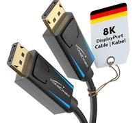 8K DisplayPort & DP cable, special end-to-end A.I.S. shielding - 1m (for DP 1.4 gaming PCs/laptops/graphics cards/monitors with 8K@60Hz, 4K@120Hz and ultra-fast 144Hz/165Hz/240Hz) CableDirect