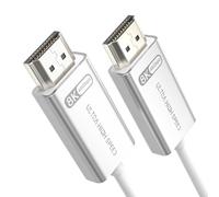 8K Fiber Optic HDMI 2.1 Cable 7.5M, 48Gbps Ultra-Flexible&Soft HDMI Cable, 8K@60Hz 4K@144Hz, eARC HDR10 4:4:4, HDCP 2.2/2.3, Dolby, 3D, VRR, Compatible with Latest Game Console/TV/HDTV/Blu-ray (White)