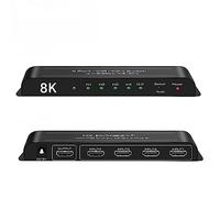 8K HDMI 2.1 Switcher 4 In 1 HDMI Switch 4x1 HDCP2.3 Auto Switch IR Control 48Gbps 8K@60Hz 4K@60hz/120Hz HDR10+ VRR HLG HDR ALL Dolby Vision Atmos AC3