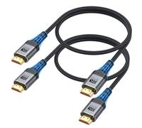 8K HDMI Cable 2 FT 2-Pack, Short 48Gbps High Speed HDMI 2.1 Cable, 8K@60Hz,4K@240Hz , HDR10 eARC HDCP 2.2/2.3 for Professional/ Mirrorless Camera,PS5, Xbox,PC, Monitor, LG OLED TV, Roku TV, Soundbar
