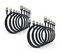 8K HDMI Cable 3 FT 10-Pack, High Speed HDMI Cable 2.1 48Gbps Multipack, 4K@120Hz/144Hz 8K@60Hz, HDR10 eARC HDCP 2.2/2.3 for PC, PS5, Xbox , Laptop, Monitor, HDTV, LG OLED TV, Roku TV, Soundbar