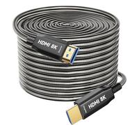 8K HDMI Fibre Optic Cable 150 m Steel Armour Optical HDMI AOC 2.1 Cable 48Gbps Ultra High Speed 8K @ 60Hz 4K @ 120Hz Dynamic HDR eARC Dolby HDCP 2.2 & 2.3 for HDTV/Projector/Home Cinema/TV Box/Gaming