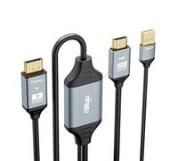 8K HDMI to Displayport Cable USB Powered for Xbox Series X, PS4, PS5, PS4 Pro, Fairkabe HDMI 2.1 Source to Display Port 1.4 Adapter Cable 6.6ft Unidirectional HDMI Male to DP Male