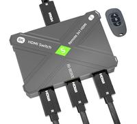 8K High Definition Remote Switch - HDMI 2.1 Switch 1 in 3 Out & 3 in 1 Out, Bi-Directional Switch, Supports 8K@60Hz / 4K@120Hz