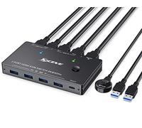 8K KVM HDMI Switch 2 Ports, USB 3.0 KVM Switcher Box, Support 7680x4320@60Hz, 3840x2160@120Hz Resolution for 2 Computers Share Mouse Keyboard and Monitor