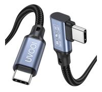 8K USB C Monitor Cable 6.6FT Right Angle, USB C 3.2 Gen 2x2 4K@144Hz Video | 20Gbps Data Transfer Cord, USB C 3.2 Display Cable, 240W Charging, for Portable Monitor, MacBook, Docking, SSD, iPad, XPS, LG