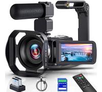 8K Video Camera Camcorder 64MP YouTube Vlogging Cameras IR Night Vision WiFi Webcam Camcorders with 18X Digital Zoom 3.0”Touch Screen Stabilizer, Mic, 64G SD Card, Remote Control and 2 Batteries