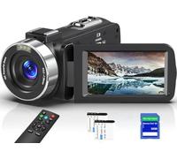 8K Video Camera with 64MP, 18X Digital Zoom, WIFI, IR Night Vision, 3.0 Inch UHD Touchscreen, Vlogging Camera, Includes 32GB SD Card, Remote Control, 2 Batteries
