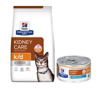 8kg Hill's Prescription Diet Dry Cat Food + 6 x 82g Wet Cat Food Free! * - k/d Kidney Care - Chicken (8kg) + k/d Kidney Care Stew - Tuna & Vegetables (6 x 82g)