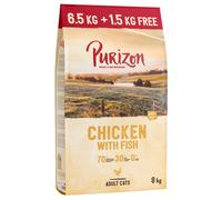 8kg Purizon Adult Grain-Free Dry Cat Food - 6.5kg + 1.5kg Free! * - Chicken with Fish (8kg)