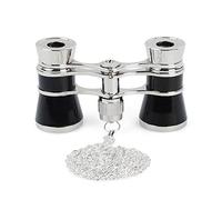 8KLANMMQ 3 X 25 Classic Foldable Opera Glasses Binoculars Metal Body with Chain Optical Lens Theater Telescope Retro Design Women Gifts (Color : A) (A)