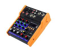 8KLANMMQ 4 Channel Audio Mixer Mixing Dj Console Protable Performance for Pc Recording Singing Webcast Party Dj Console