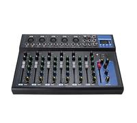 8KLANMMQ 7-Channel Audio Mixer Portable Sound Mixing Console USB Interface TER Input 48V Phantom Power Monitor for Input