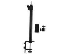 8KLANMMQ C-clamp Light Tripod Desktop Stand 2 Sections Adjustable Phone Video for LED Smartphone Live Broadcast (Color : Black)
