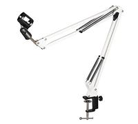 8KLANMMQ Extendable Recording Microphone Holder with Mic Clip Table Mounting Clamp (Color : White) (White)