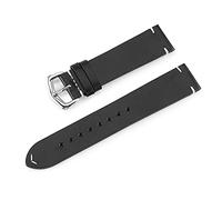 8KLANMMQ Handmade Wax Oil Skin Watch Straps Vintage Genuine Leather Watchband Calfskin Watch Straps Brown Colors 18mm 20mm 22mm 24mm (Color : Black Size : 20mm) (Black 18mm)